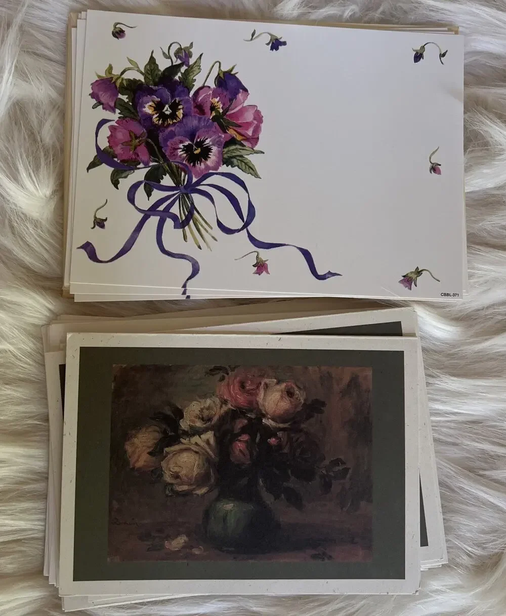 Vintage Gordon Fraser & Renoir Floral Note Card Lot 14 Blank Cards Envelopes